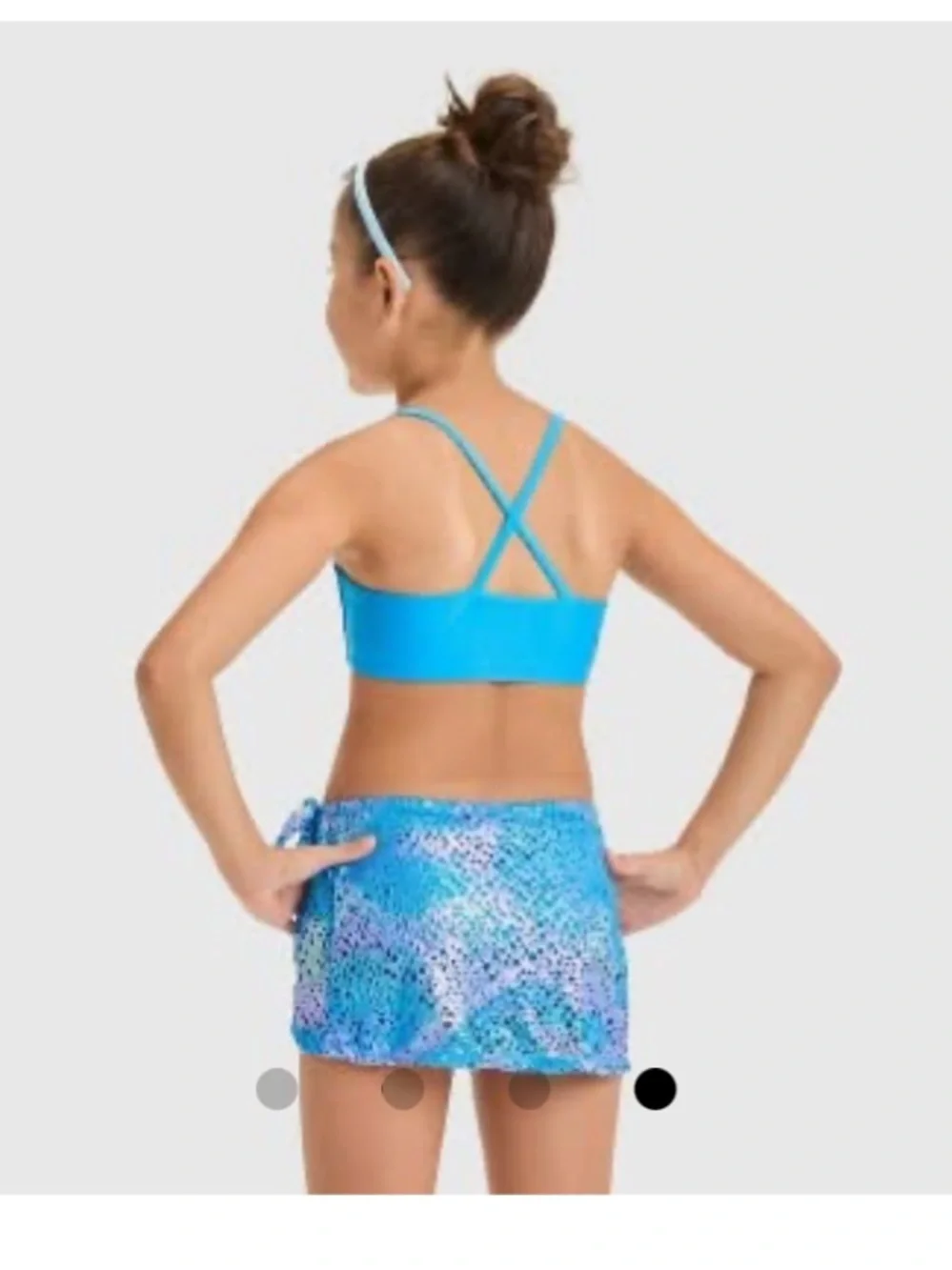 NWT Toddler Girl’s Cat & Jack Blue Polka Dots Bikini Set 3pc with swim skirt